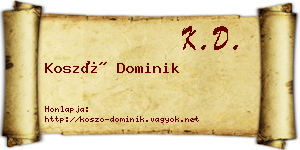 Koszó Dominik névjegykártya